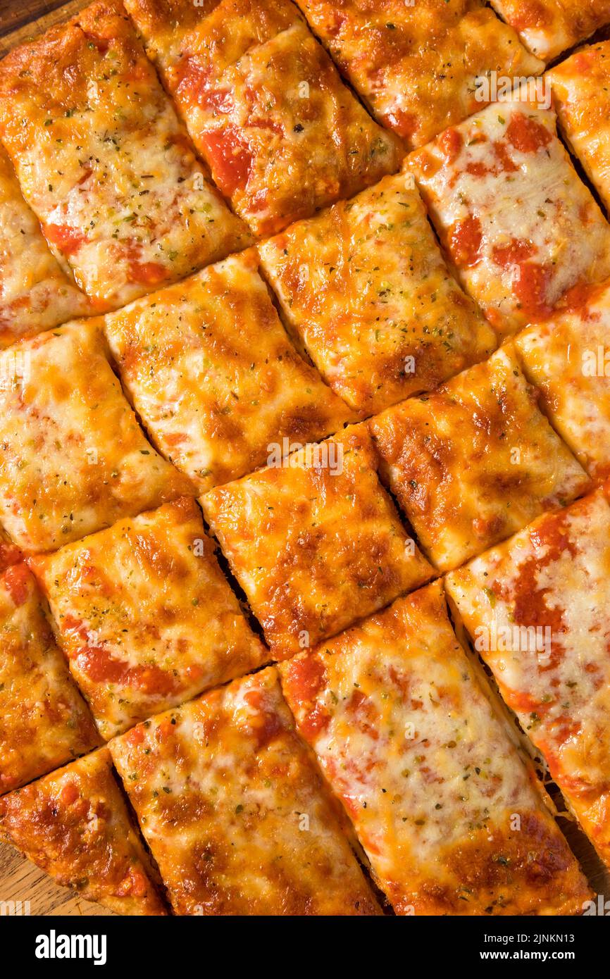 Homemade Tavern Style Cut Cheese PIzza Ready to Eat Stock Photo Alamy