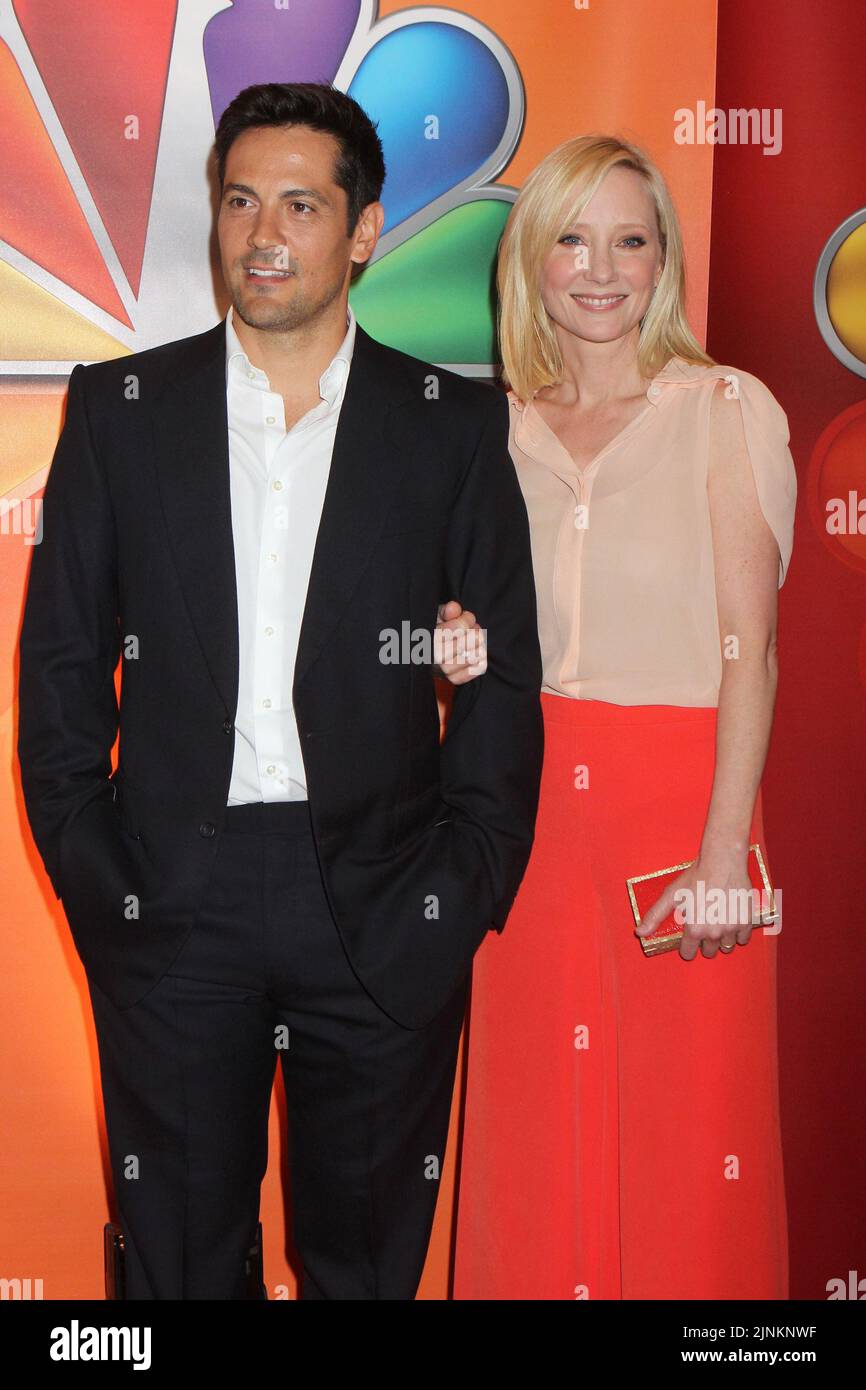 Michael Landes and Anne Heche attend NBC Universal's 2012 Upfront