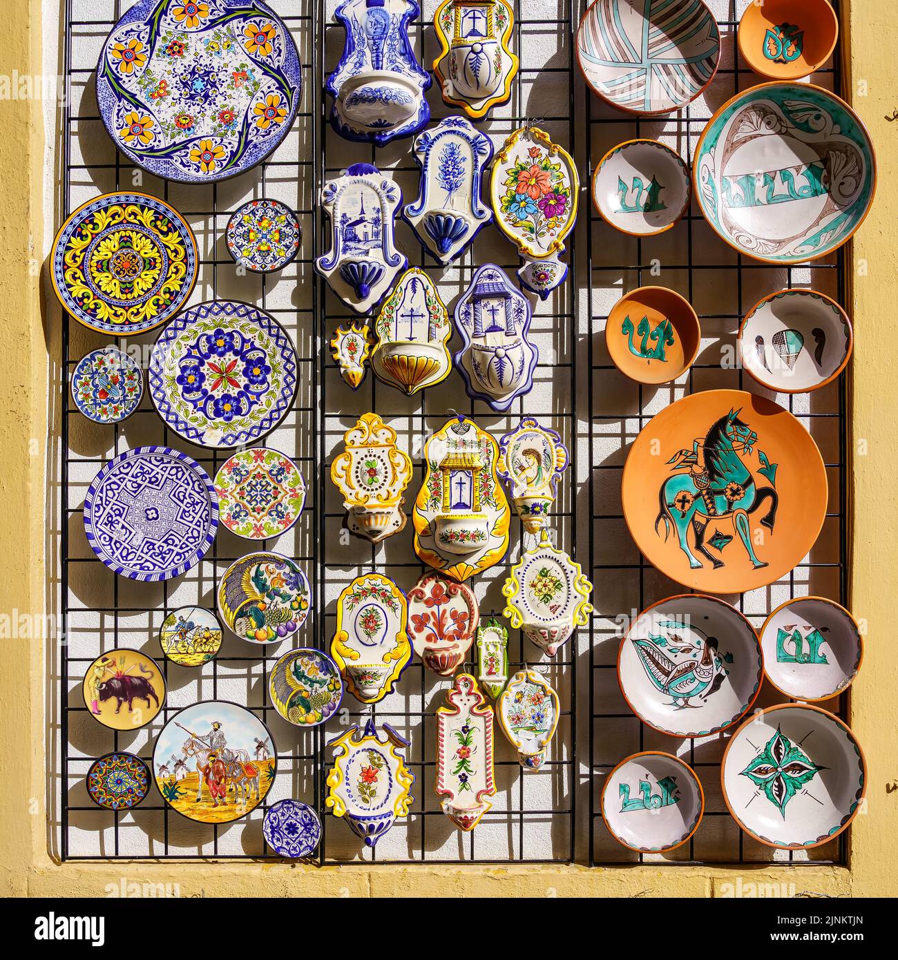 Varied and typical ceramic pieces of the city of Cordoba Spain Stock