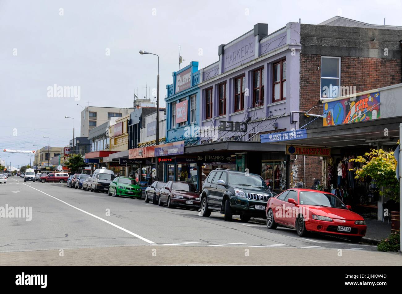 Tainui street in Greymouth on the west coast of South Island in New Zealand Stock Photo
