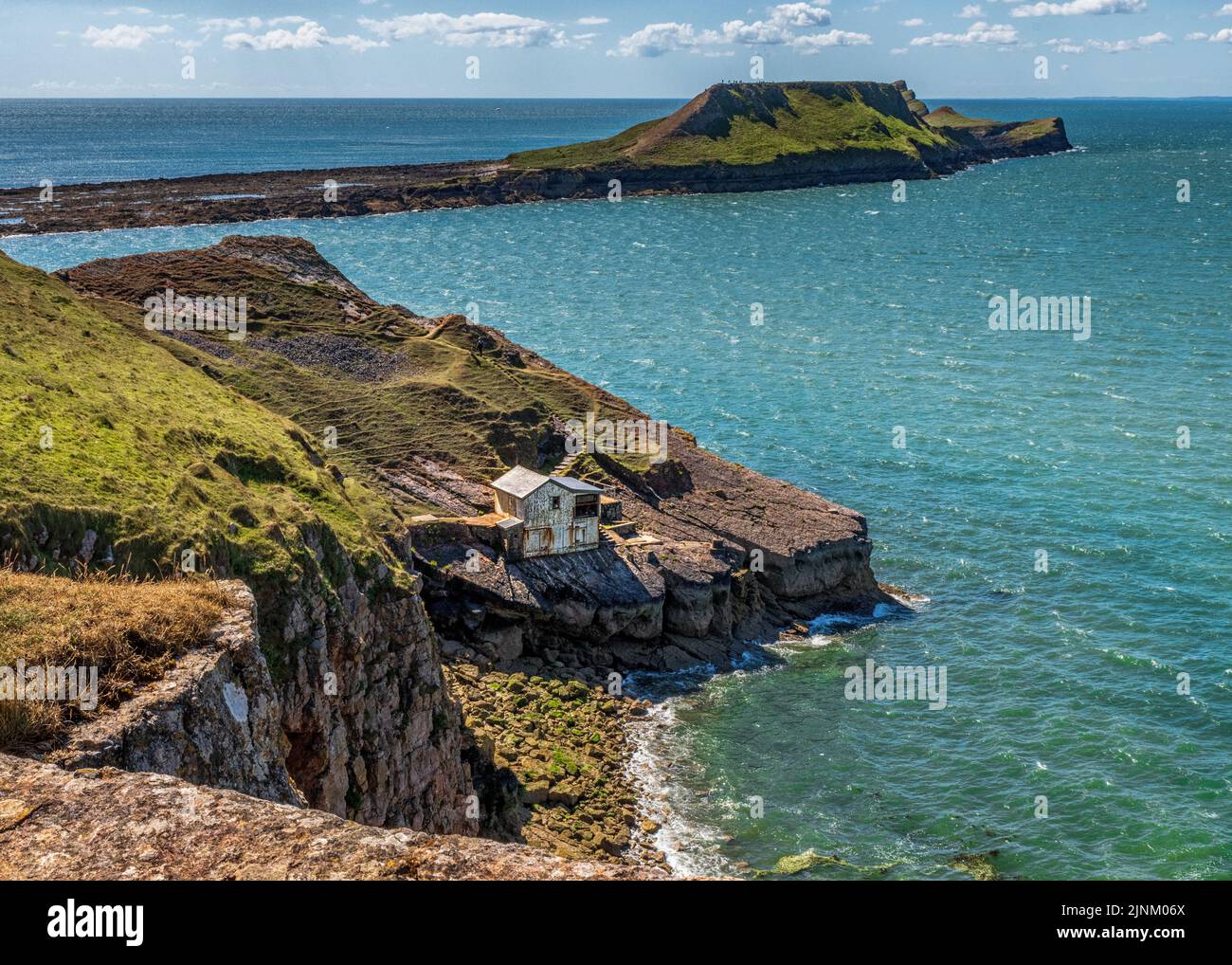 Worms Head, Rhossili, Gower Peninsula, South Wales Stock Photo