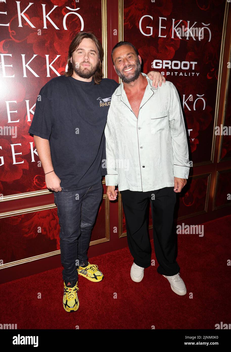 MIAMI, FL - AUGUST 11: Noah Assad, David Grutman attend the Gekko Miami