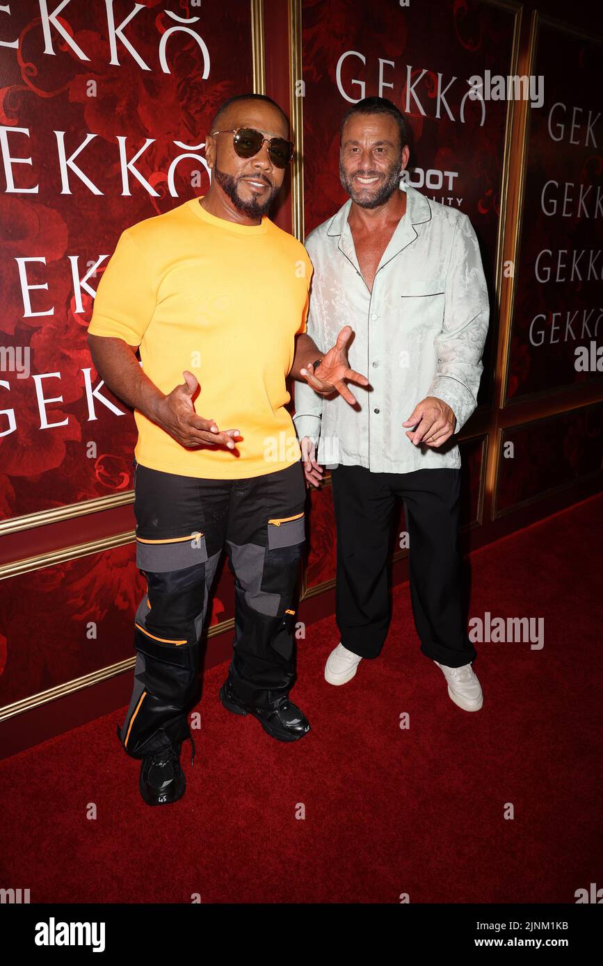 Miami, United States Of America. 11th Aug, 2022. MIAMI, FL - AUGUST 11: Timbaland and David Grutman attend the Gekko Miami restaurant grand opening celebration on August 11, 2022 in Miami, Florida. (Photo by Alberto E. Tamargo/Sipa USA) Credit: Sipa USA/Alamy Live News Stock Photo