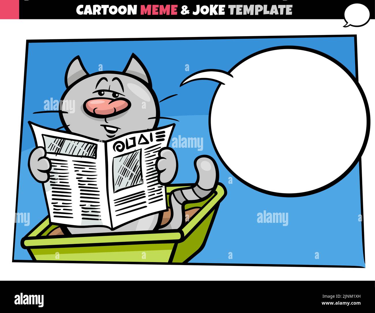 cartoon illustration of meme template with empty comic speech balloon