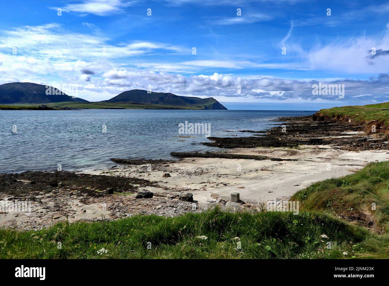 The site of the former Links Battery at Stromness. Stock Photo