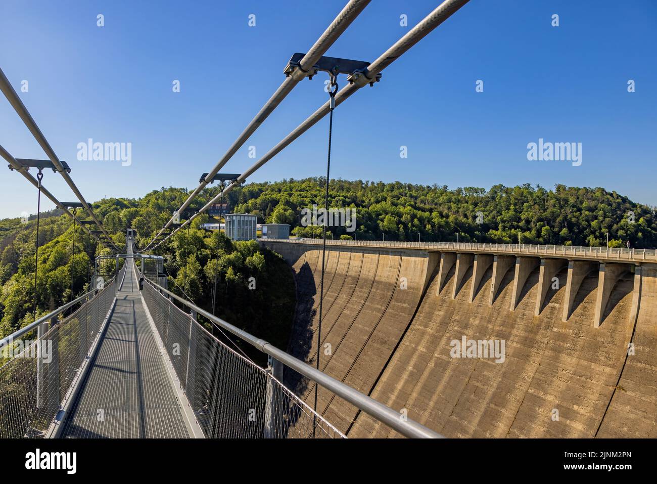 suspension bridge, titan-rt, rappbodetalsperre, rappbode, suspension bridges Stock Photo