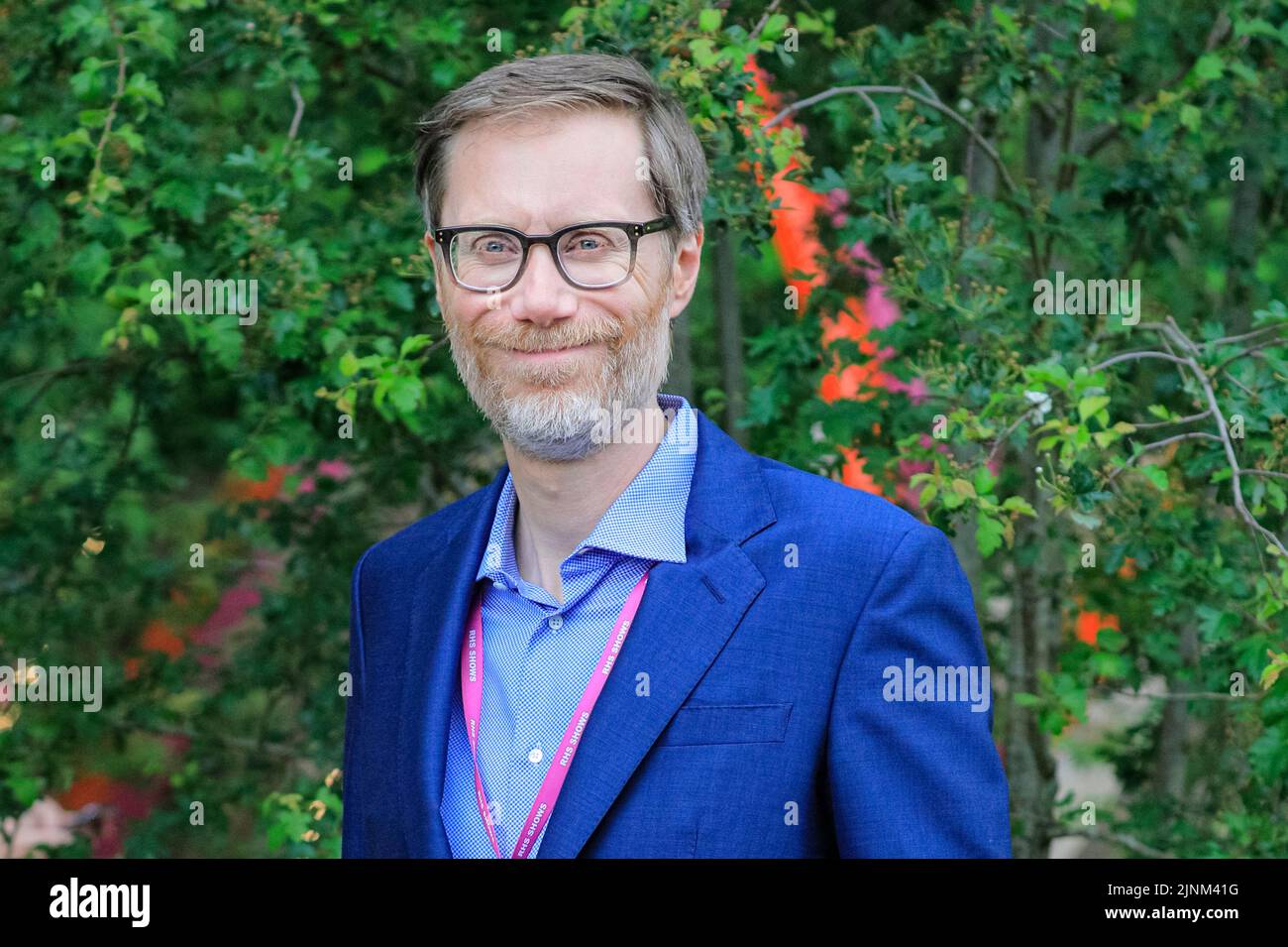 Stephen Merchant,  actor and writer, smiling at the camera, Chelsea Flower Show press day 2022 Stock Photo