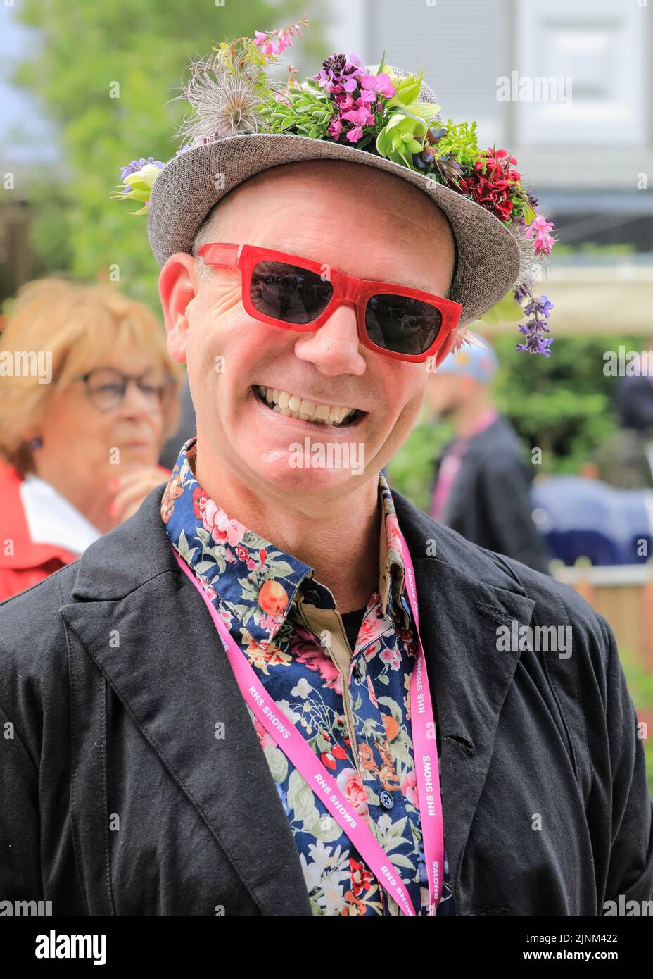 Jonathan Moseley, broadcater, TV presenter and gardener, smiling, Chelsea Flower Show 2022, London Stock Photo