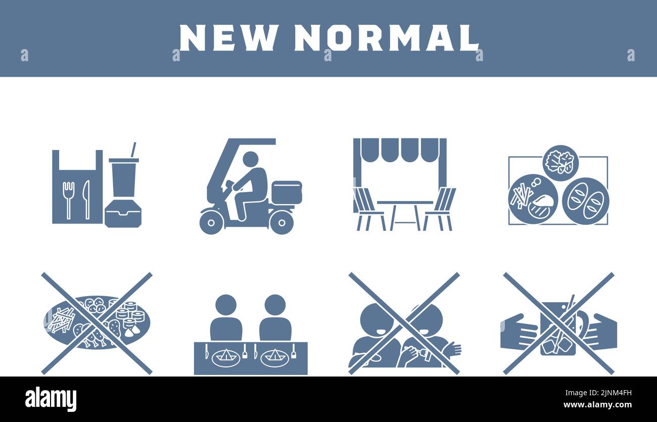 Infection control illustration icon set about food and drink Stock ...