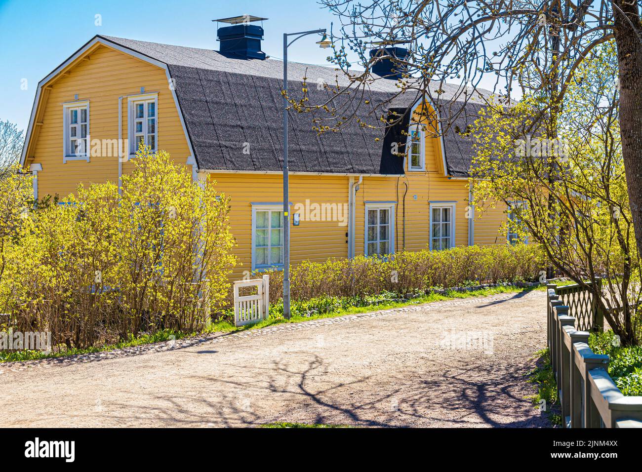 A traditional Finnish timber house on the island of Suomenlinna off