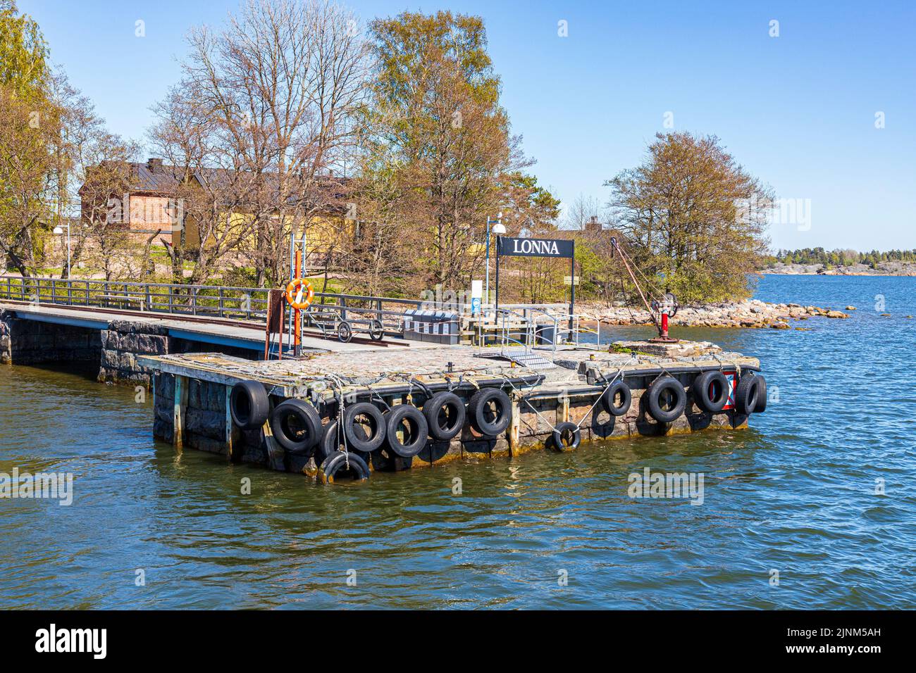 The landing jetty for the island of Lonna off Helsinki, Finland Stock Photo
