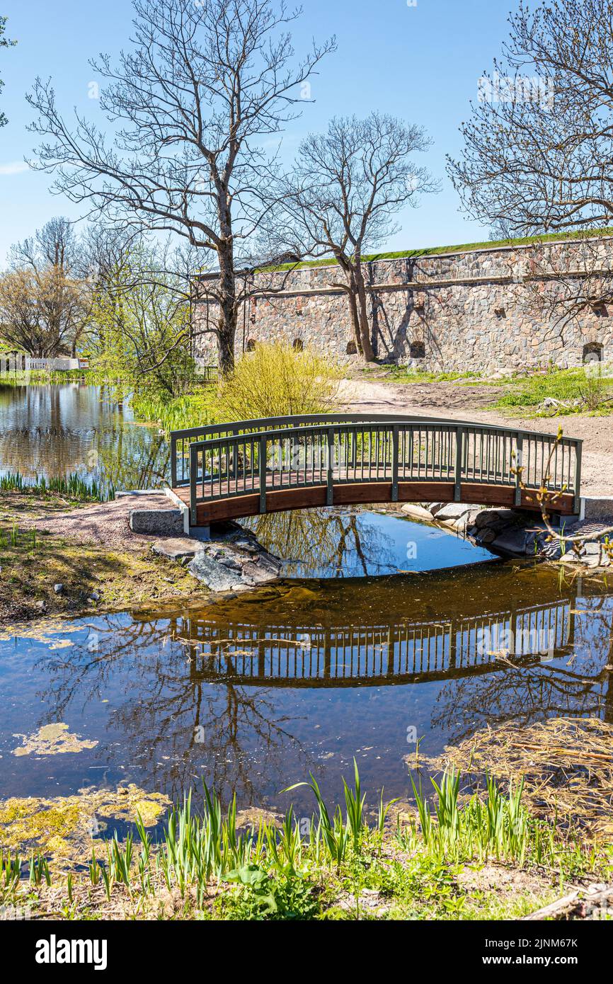 Lemmenlampi Lake in Pipers Park (Piperin puisto) on the island of Suomenlinna off Helsinki, Finland Stock Photo