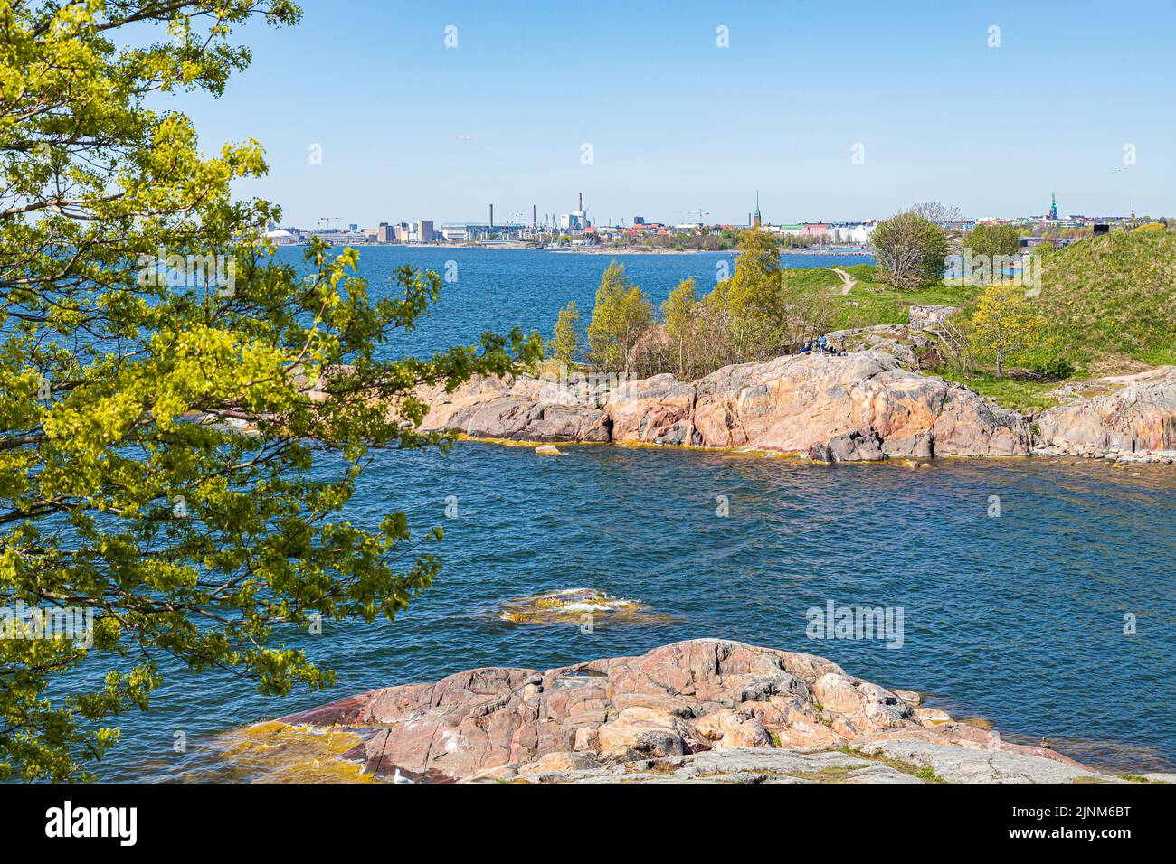 A quiet bay on the west coast of the island of Suomenlinna off Helsinki, Finland Stock Photo