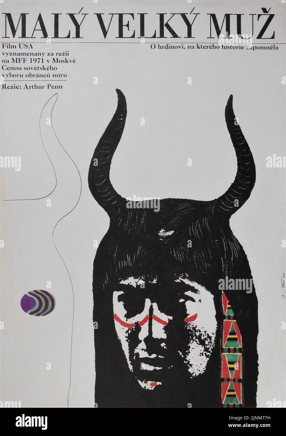 Czech Poster for DUSTIN HOFFMAN in LITTLE BIG MAN 1970 director ARTHUR PENN novel Thomas Berger Stockbridge-Hiller Productions / Cinema Center Films Stock Photo