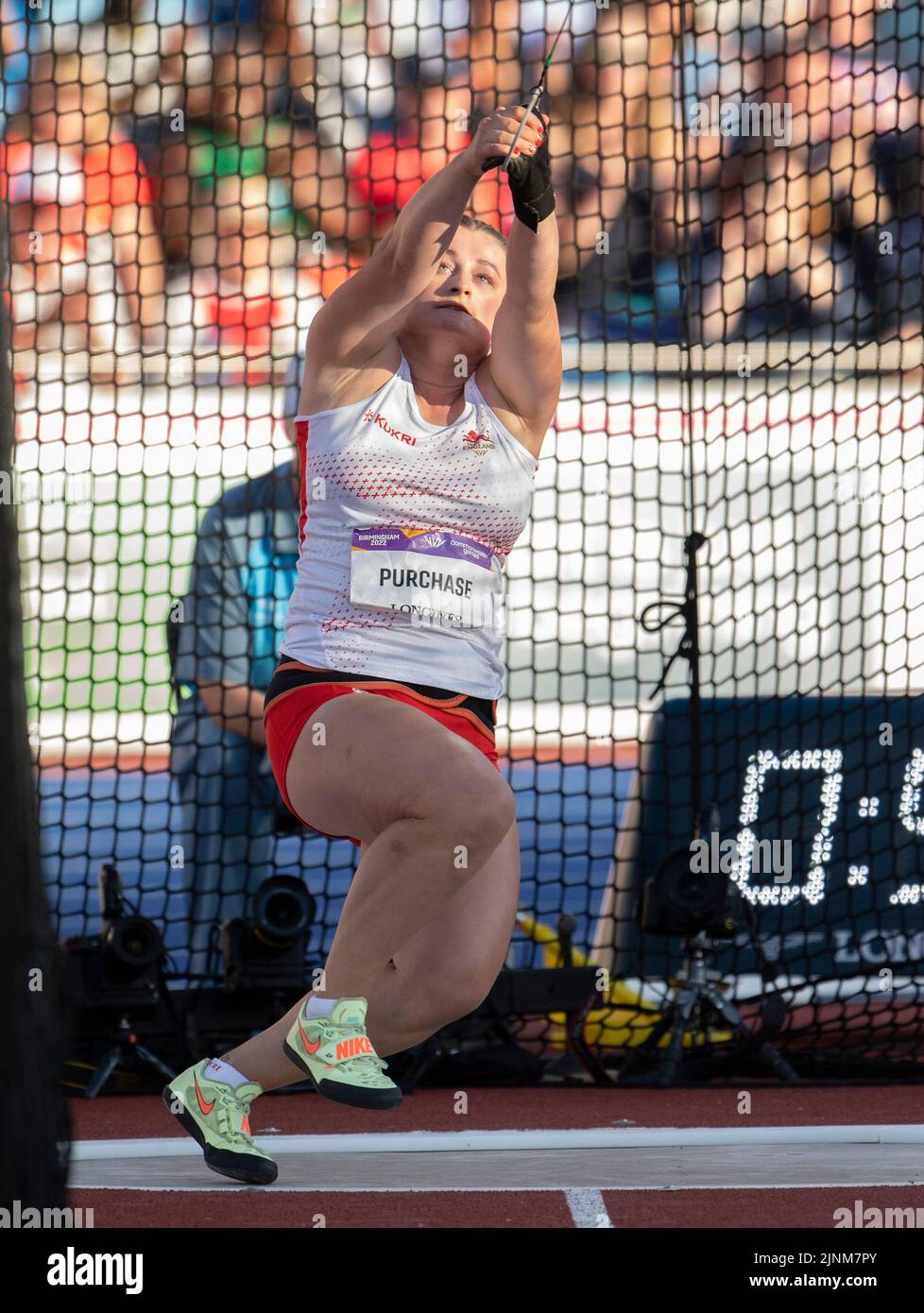 Anna Purchase of England competing in the women’s hammer final at the