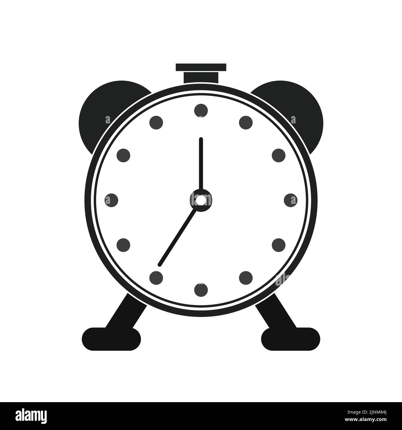 Clock alarm timer wake up grey icon - vector illustration Stock Vector