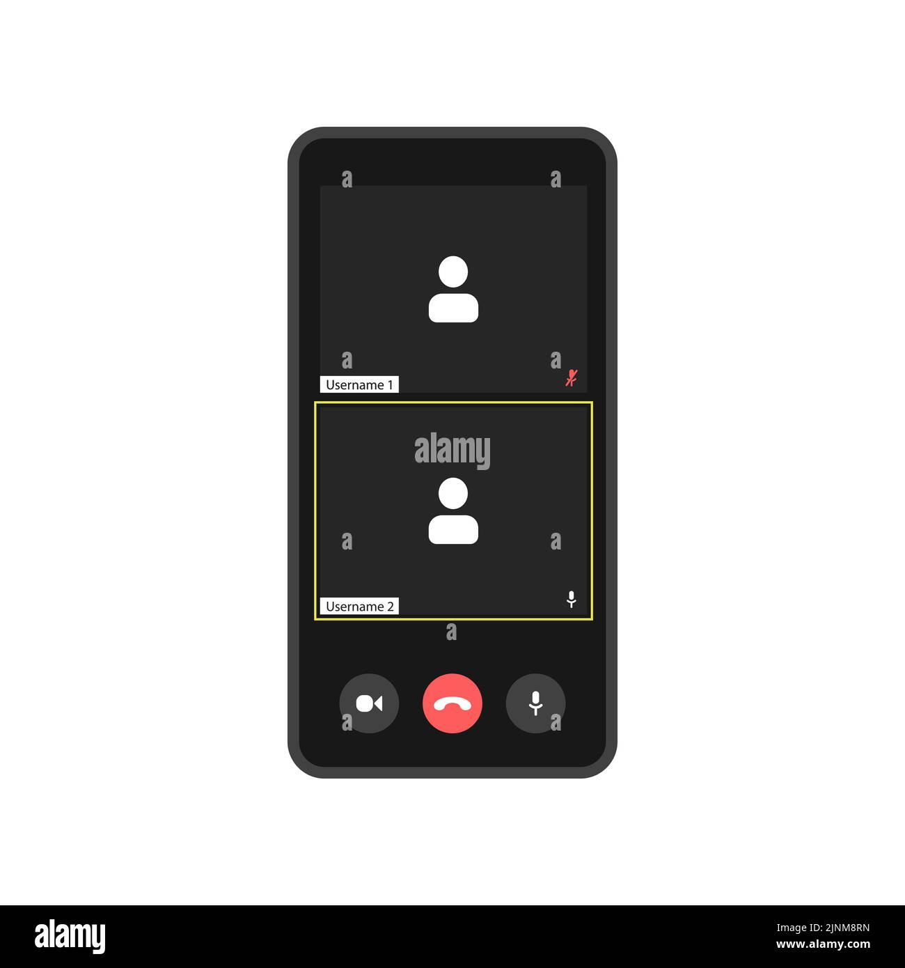 Online webinar on phone screen. Concept online call Stock Vector