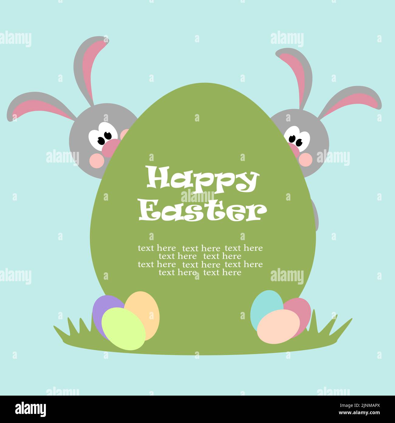 Kid with Easter colored eggs and bunny Stock Vector Image & Art - Alamy