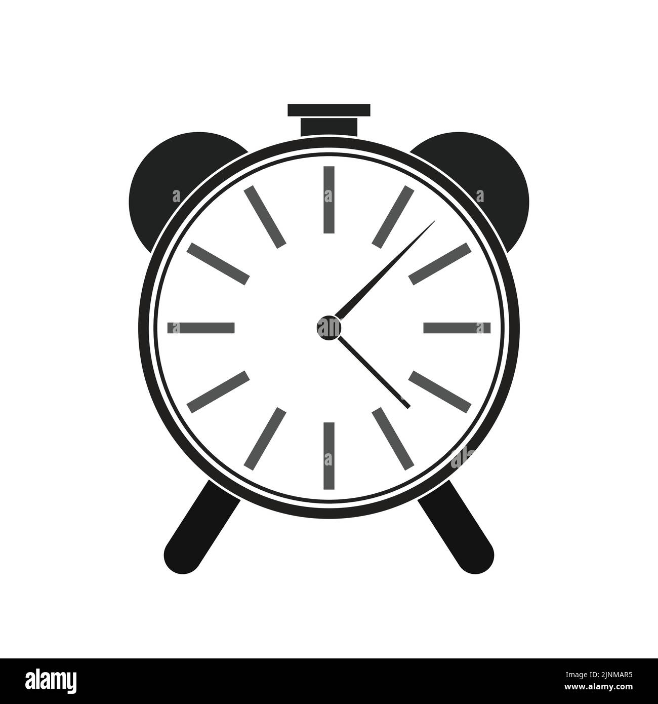 Clock alarm timer wake up grey icon - vector illustration Stock Vector