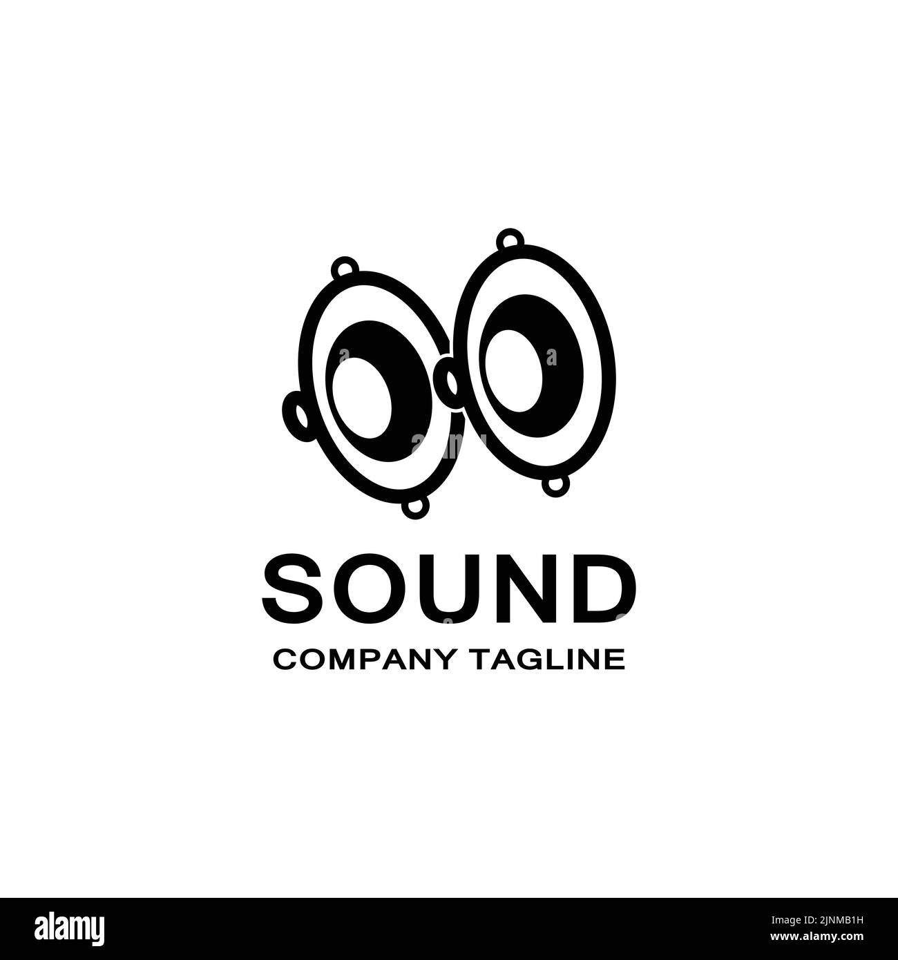 music sound wave logo icon vector, speaker and headset Stock Vector