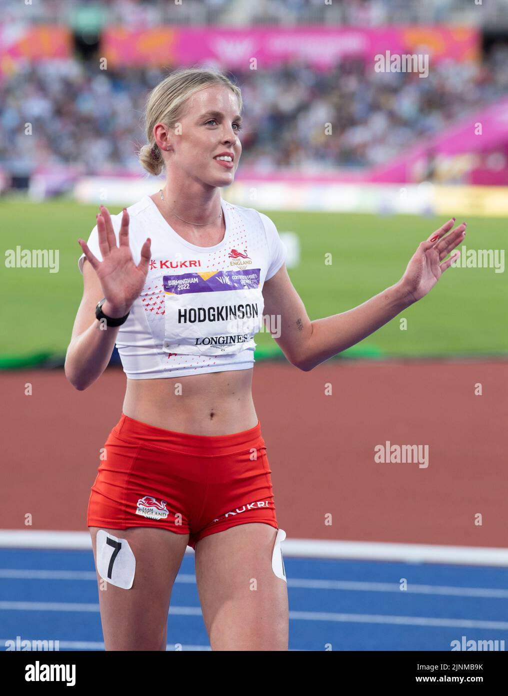 Keely Hodgkinson of England competing in the women’s 800m final at the