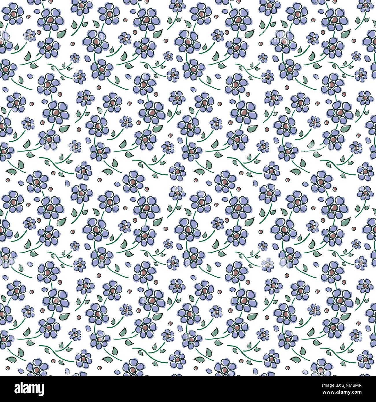 Seamless wallpaper with purple flowers on a light background. floral ...