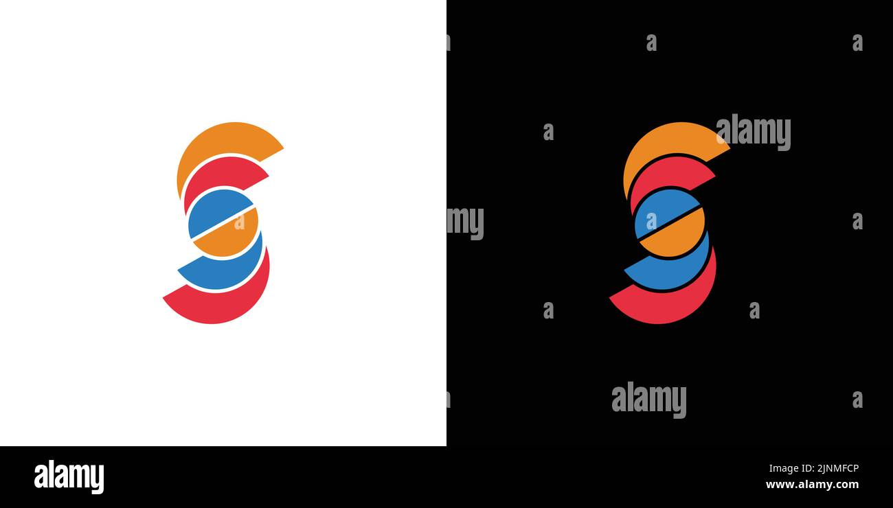 Unique and colorful initial letter S logo design Stock Vector