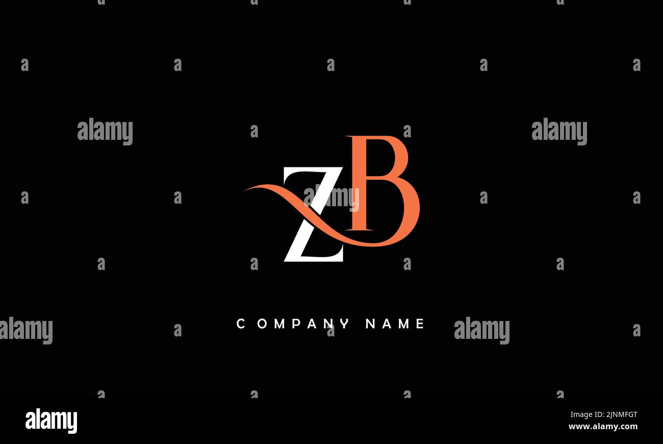 ZB, BZ Abstract Letters Logo Monogram Stock Vector