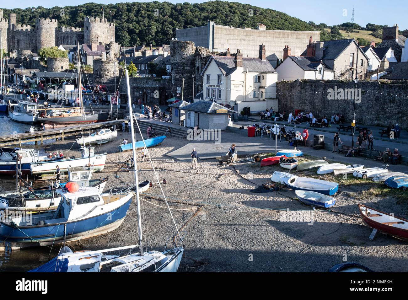 Tourists, Visitors and fisherman on Lower Gate Street and the Harbour
