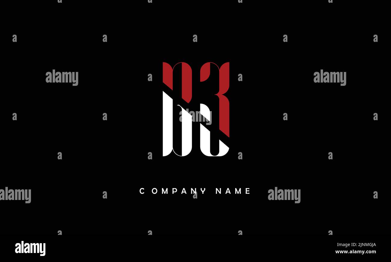 ZB, BZ Abstract Letters Logo Monogram Stock Vector