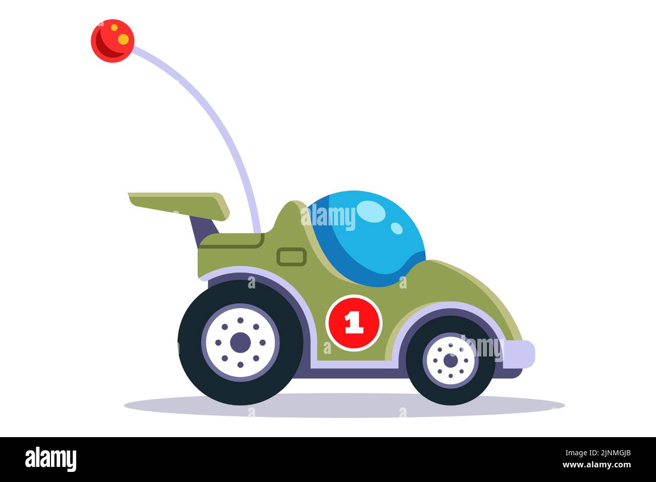 children car on radio control. antenna machine. flat vector illustration. Stock Vector