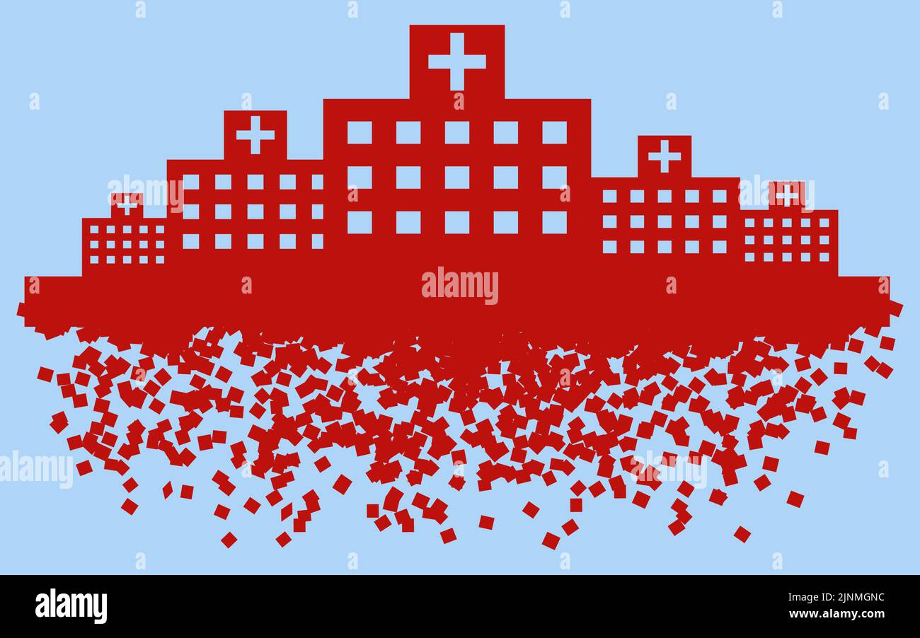 Image illustration of a hospital that collapses due to medical collapse ...