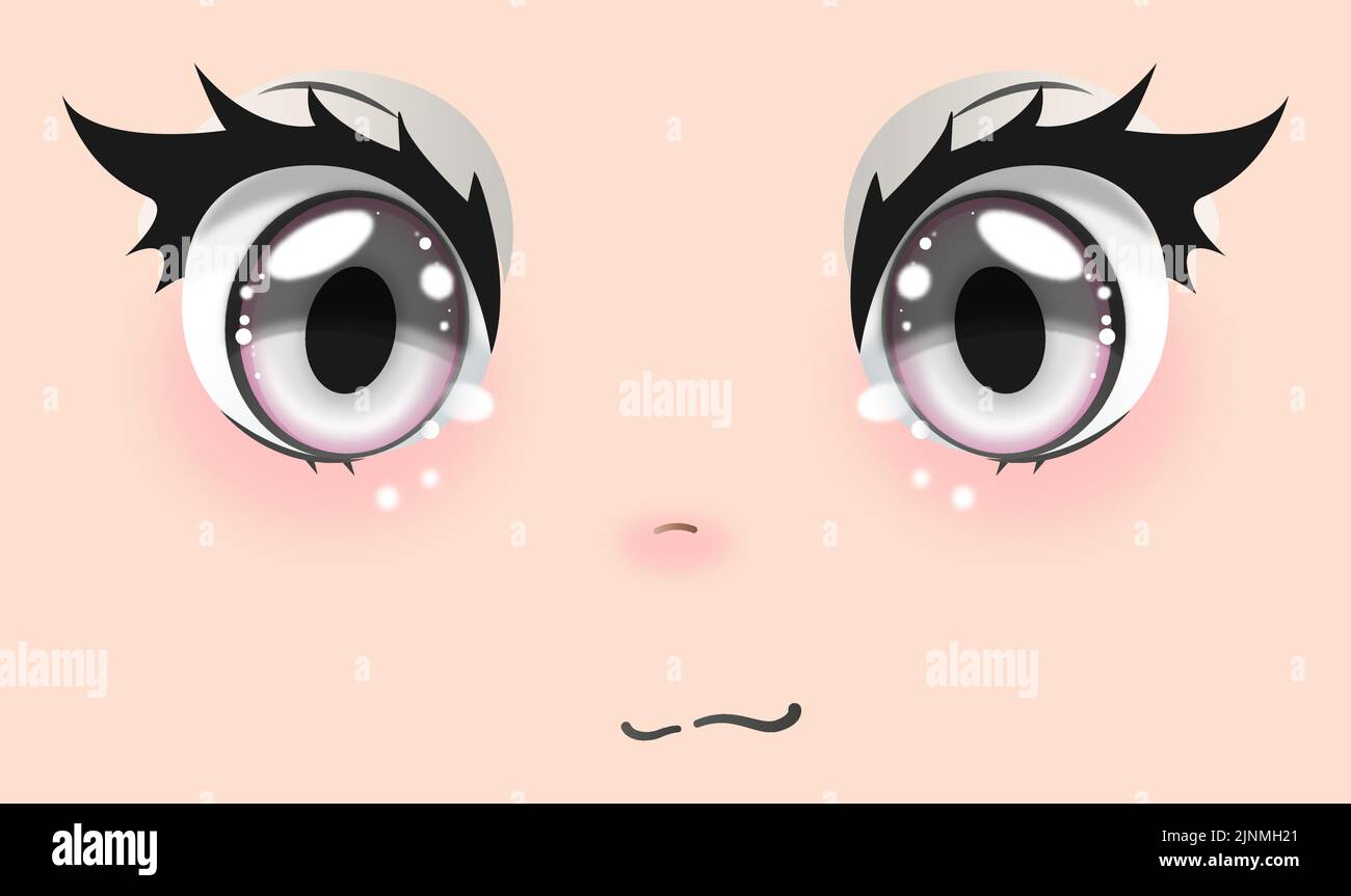 Manga Expression. Girl Eyes, Mouth, Eyebrows Anime Woman Faces. Female  Character In Cartoon Japanese Or Korean Kawaii Style Various Emotions  Collection People Feelings Symbol Comic Vector Isolated Set Royalty Free  SVG, Cliparts