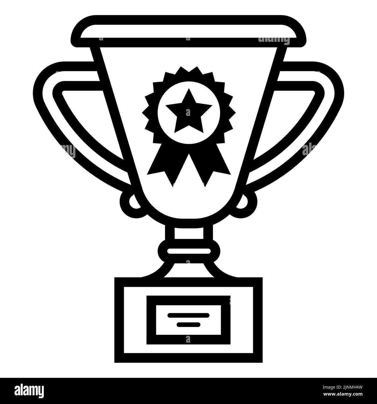 golden goblet linear black icon. competition prize. flat vector illustration. Stock Vector