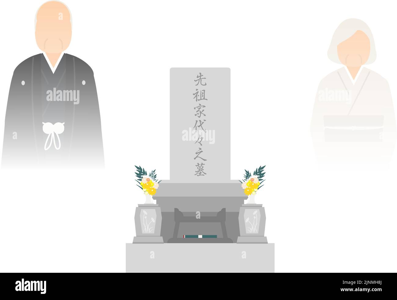 Ancestor graves and ancestral spirits that can be seen through Stock Vector