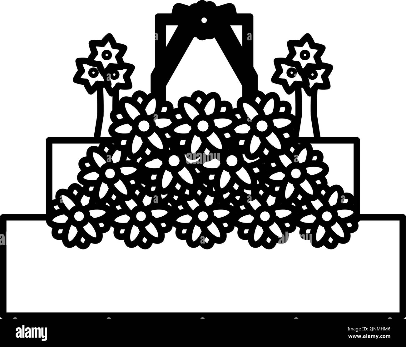 Black and white funeral icon, altar Stock Vector