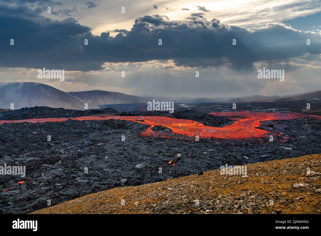 Vulkanausbruch in Island Stock Photo