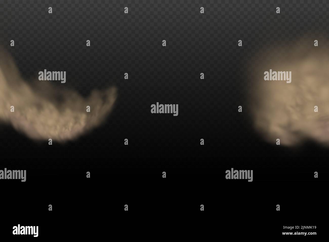 Trace on a dusty road or highway from a car.A cloud of brown dust and ...