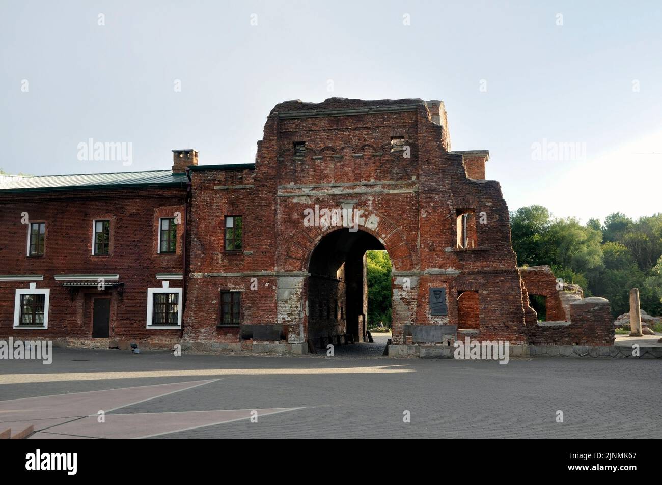Brest, Belarus - July 22, 2022: Memorial complex Brest Hero Fortress. Terespol Gate Stock Photo
