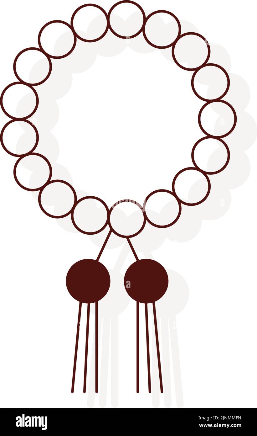 Thin line funeral icon, beads Stock Vector
