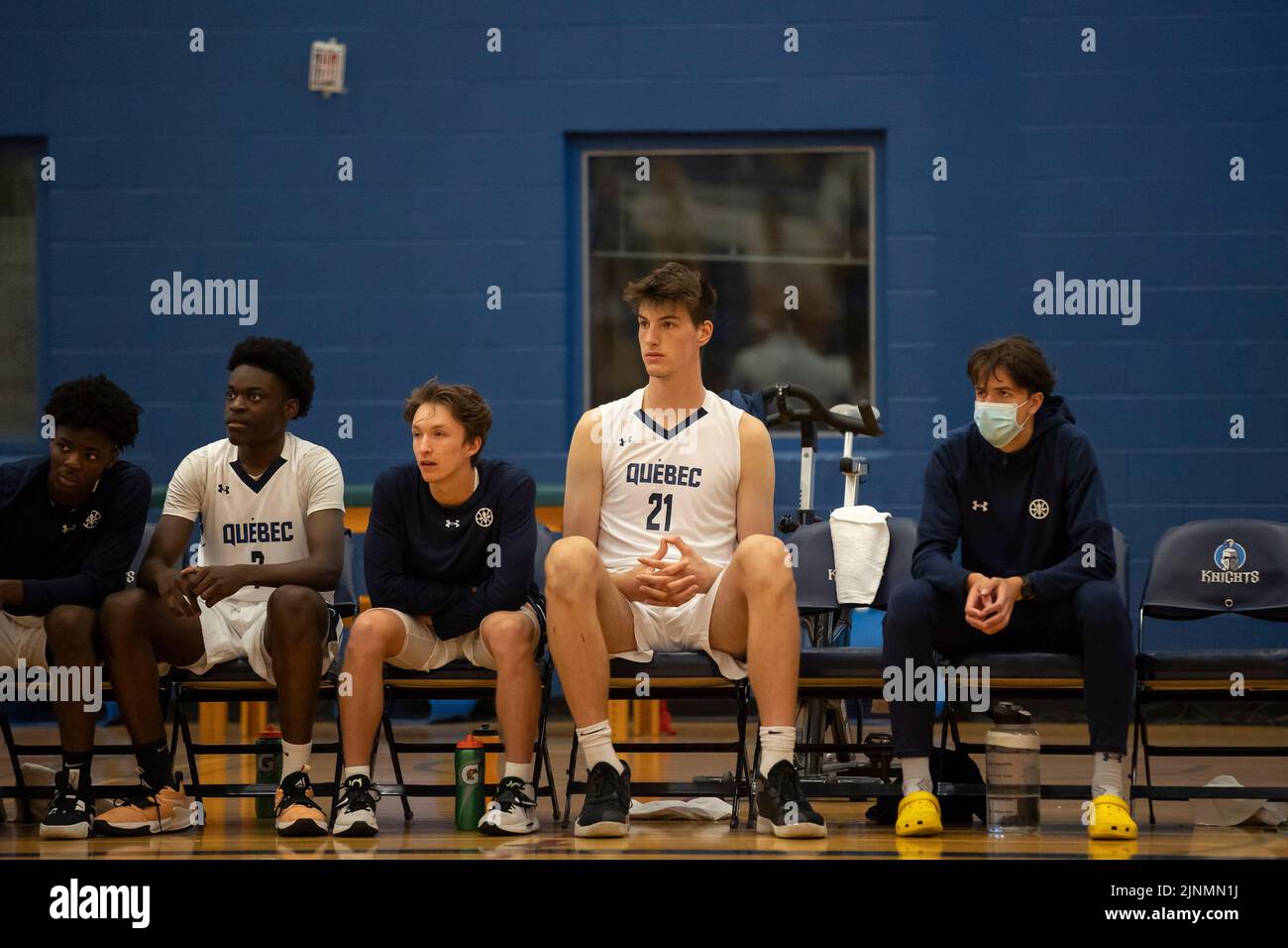 August 11, 2022, Welland, ON, Canada: Team Quebec's Olivier Rioux plays in  a men's basketball quarterfinal game against Team Alberta at the 2022 Canada  Summer Games in Welland, Ontario Thursday, August 11,