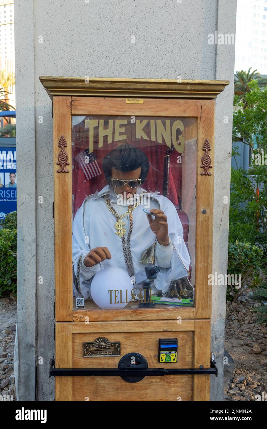 Las Vegas, USA May 25, 2022 fortune teller box with elvis as