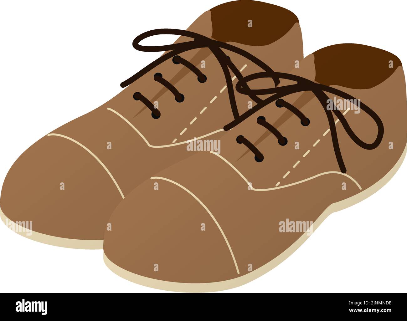 Illustration of brown leather shoes Stock Vector
