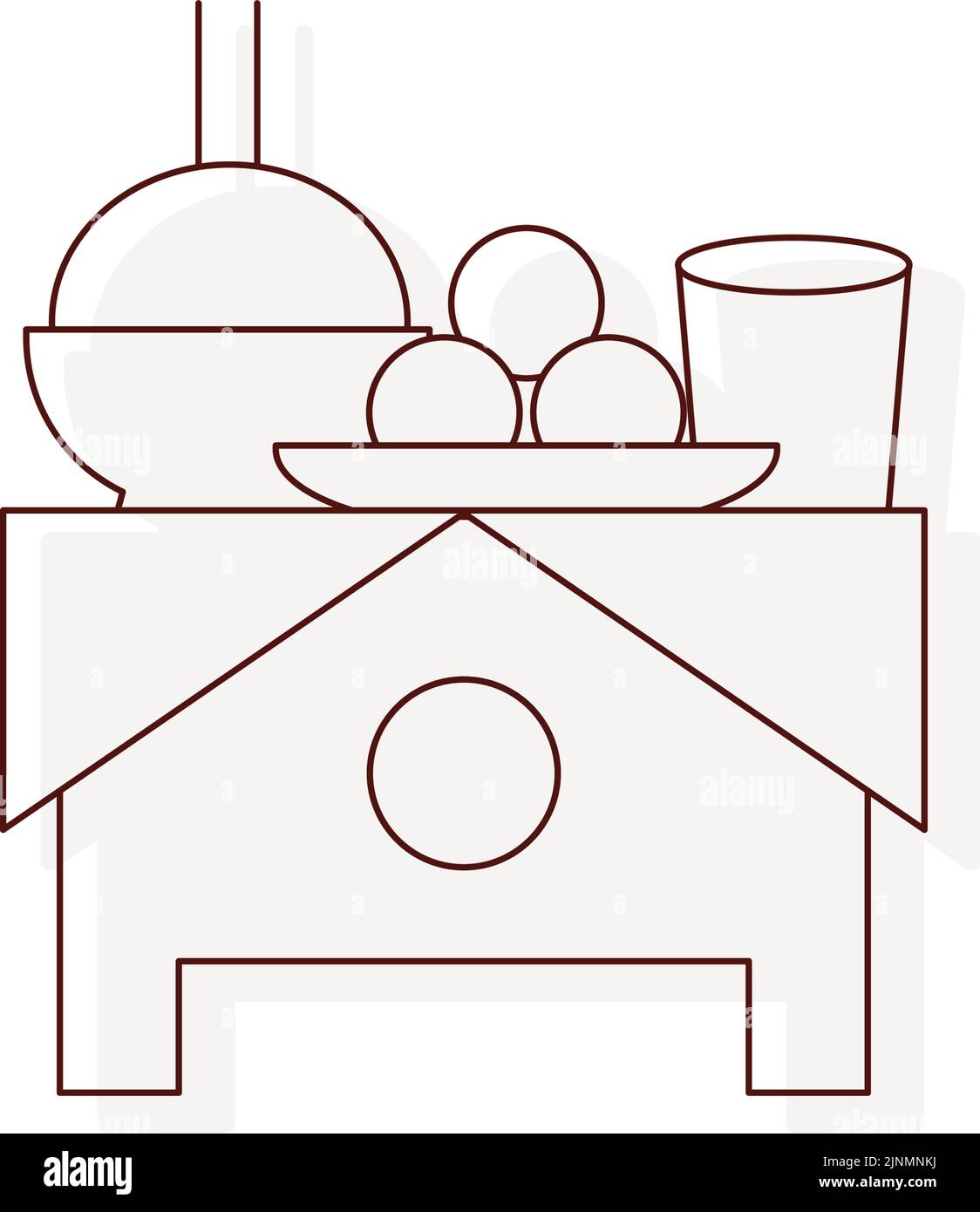Thin line funeral icon, rice Stock Vector
