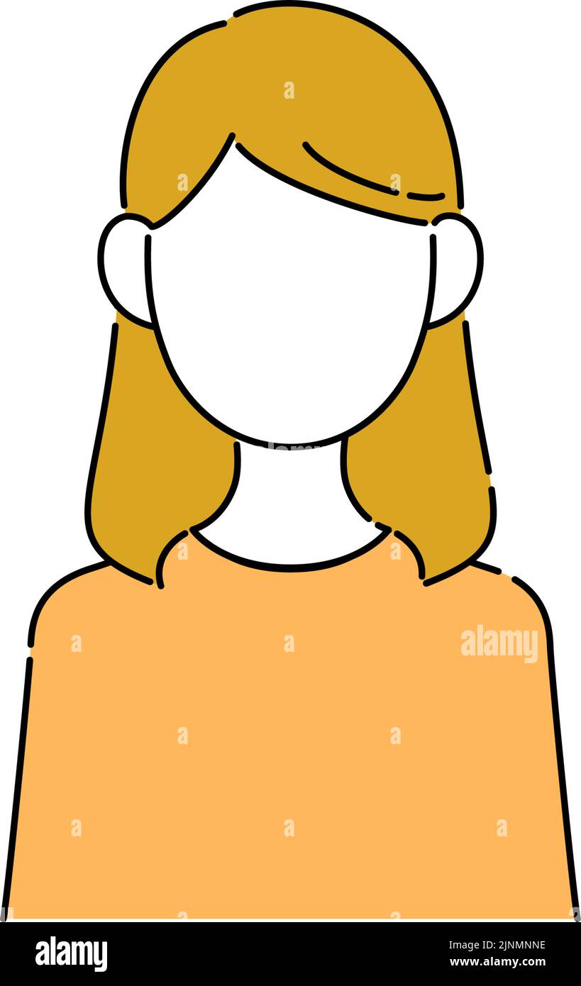 Faceless pose illustration, female student's upper body, immovable Stock Vector