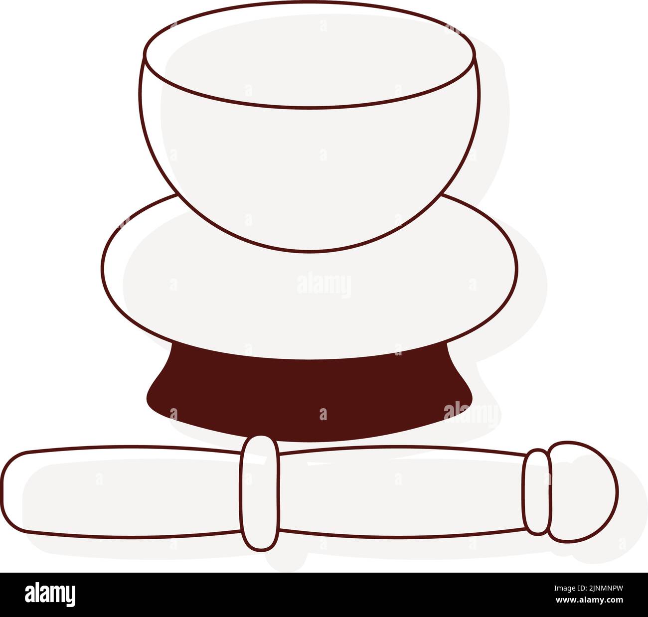Thin line funeral icon, bell Stock Vector