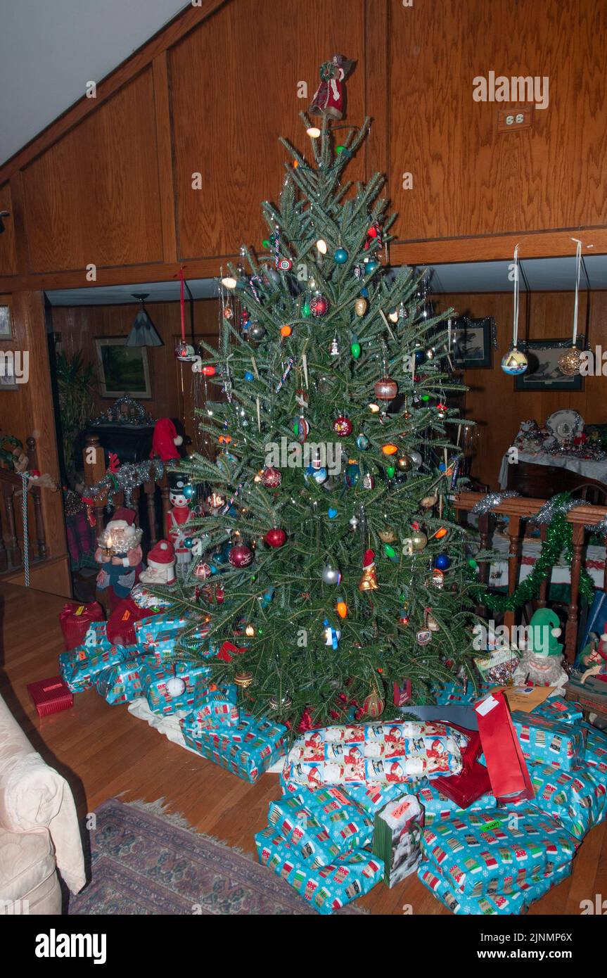De orated Christmas tree. Stock Photo