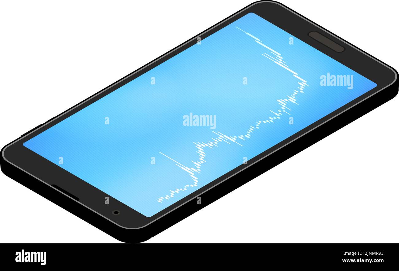 Candlestick charts, rises, isometrics used for stocks, FX and virtual