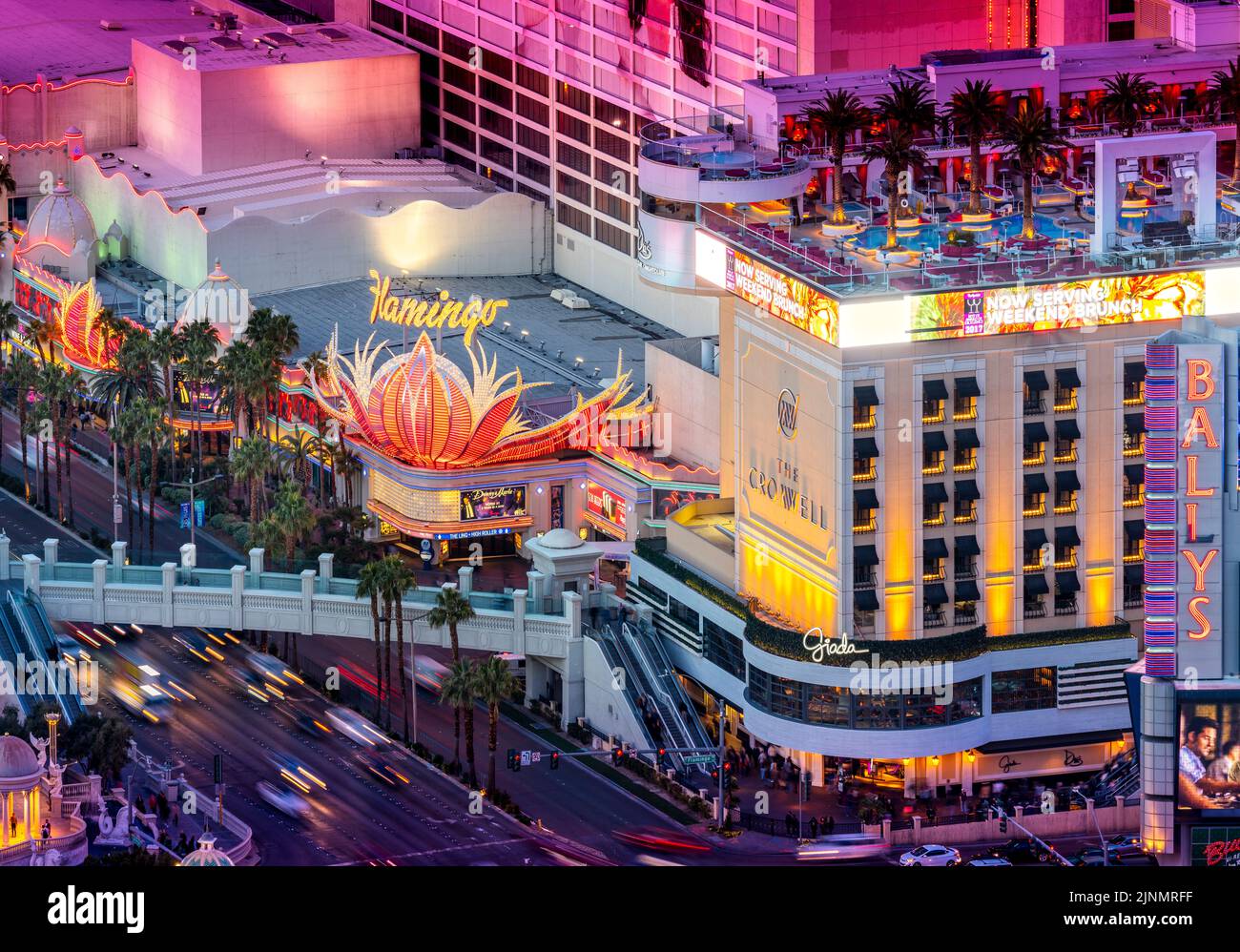 Aerial View of Hotel Flamingo, Las Vegas, Nevada United States,USA