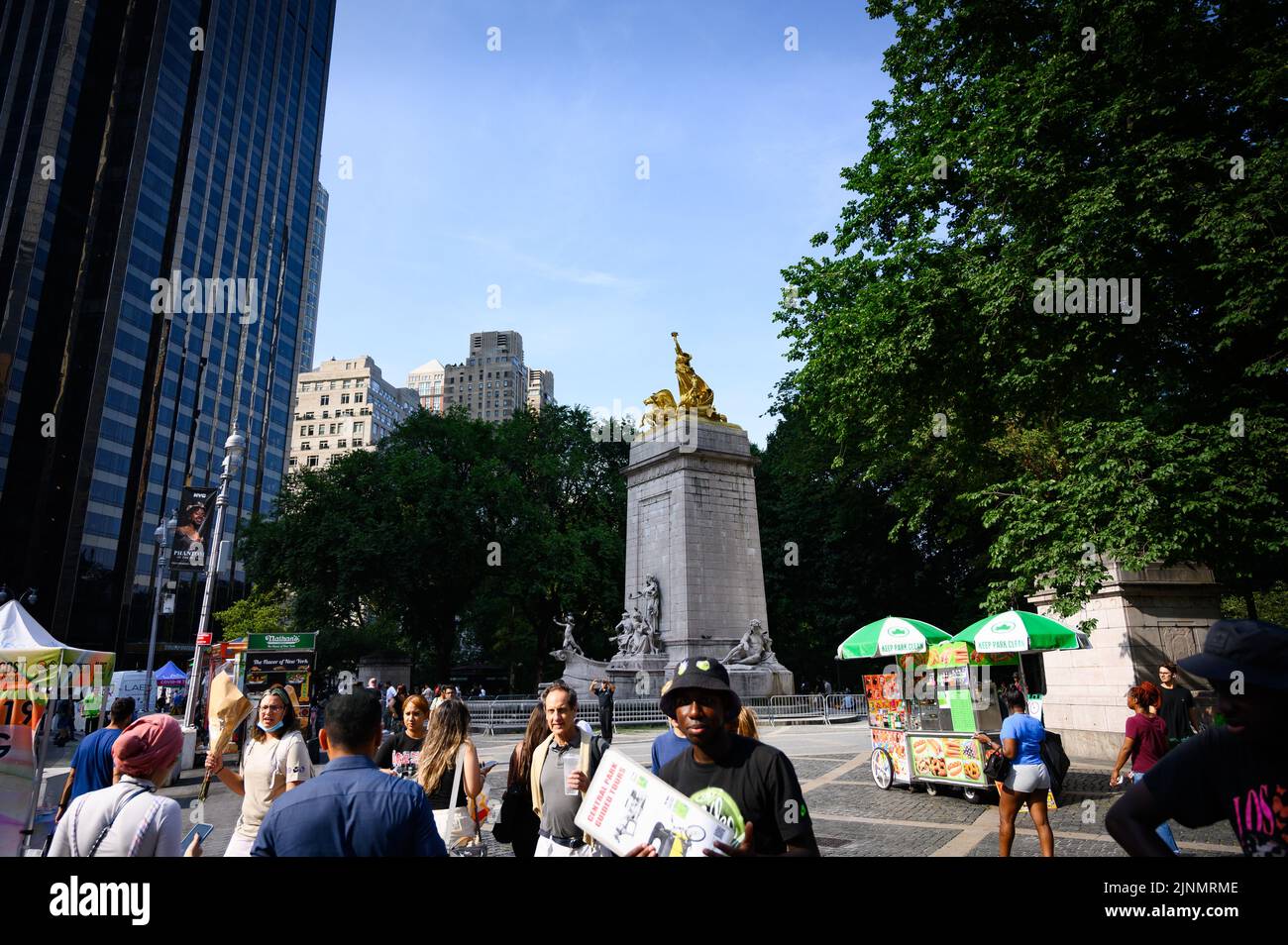 The Maine Monument at the Columbus Circle entrance to Central Park